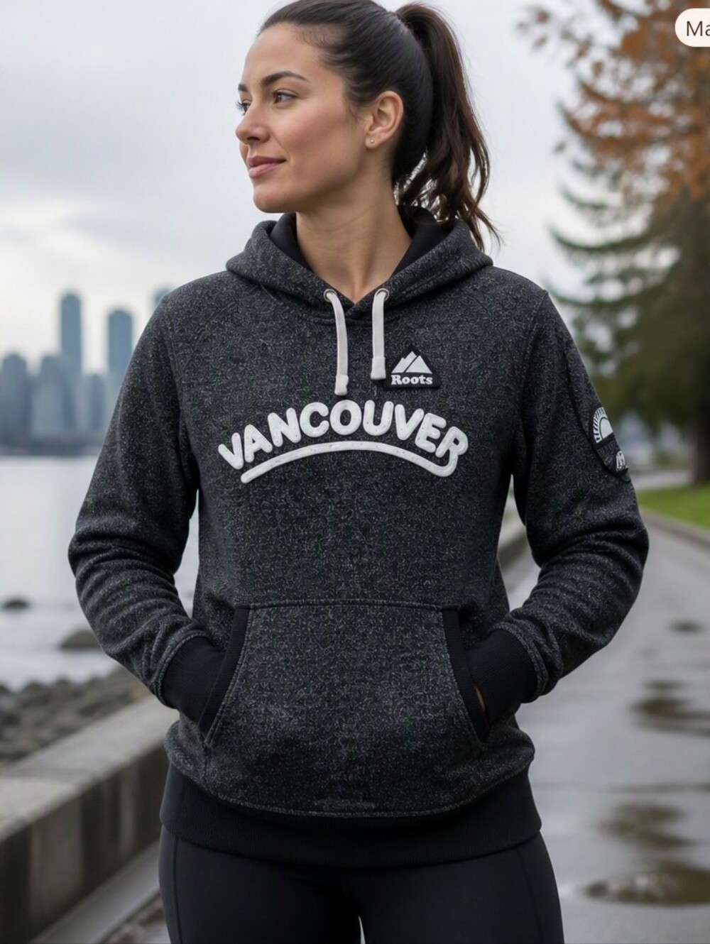 Roots Men's Vancouver Hooded Sweatshirt - Charcoal Heather
